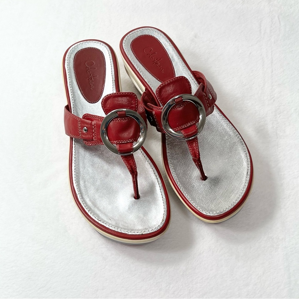 Y2K Vintage COLE HAAN x NIKE AIR platform thong sandals women’s size 9.5B